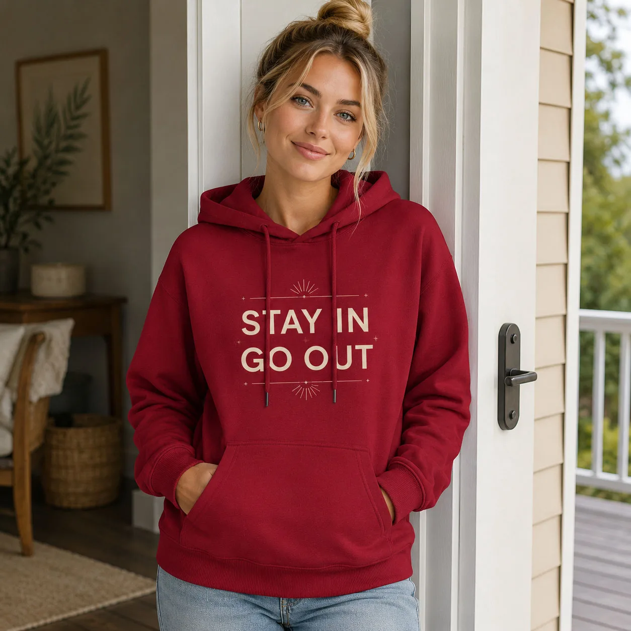 Cozy Hoodie Women Oversized Graphic Sweatshirt Positive Quote Pullover Casual Comfort Top For Fall Winter Everyday Outfit