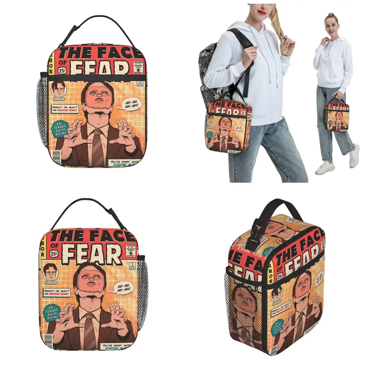 Dwight Schrute Comics Insulated Lunch Bag The Office Tv Series Storage Food Box Portable Cooler Thermal Lunch Boxes For Work