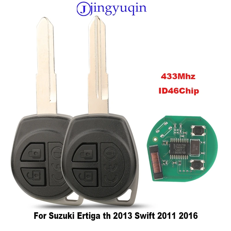 Jingyuqin مفتاح السيارة عن بعد قذيفة التحكم لسوزوكي Ertiga th 2013 سويفت 2011 2016 433Mhz ID46 رقاقة 2 أزرار