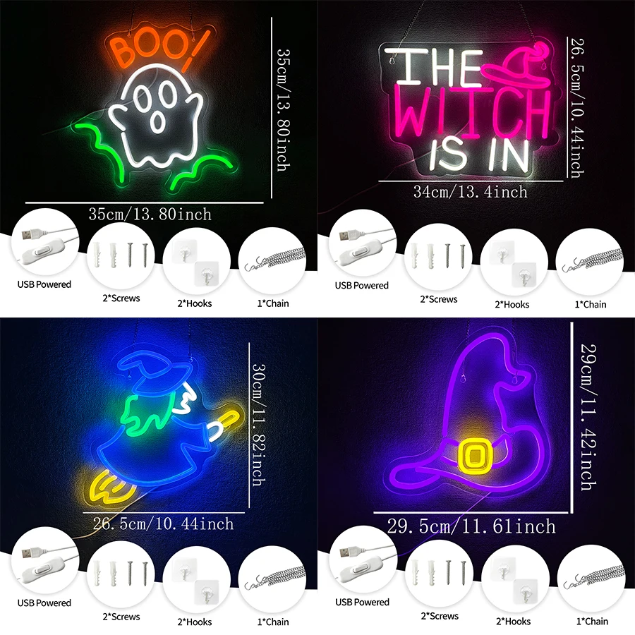 Boo Witch Led Neon Sign, Used  - Party Games Best review and price