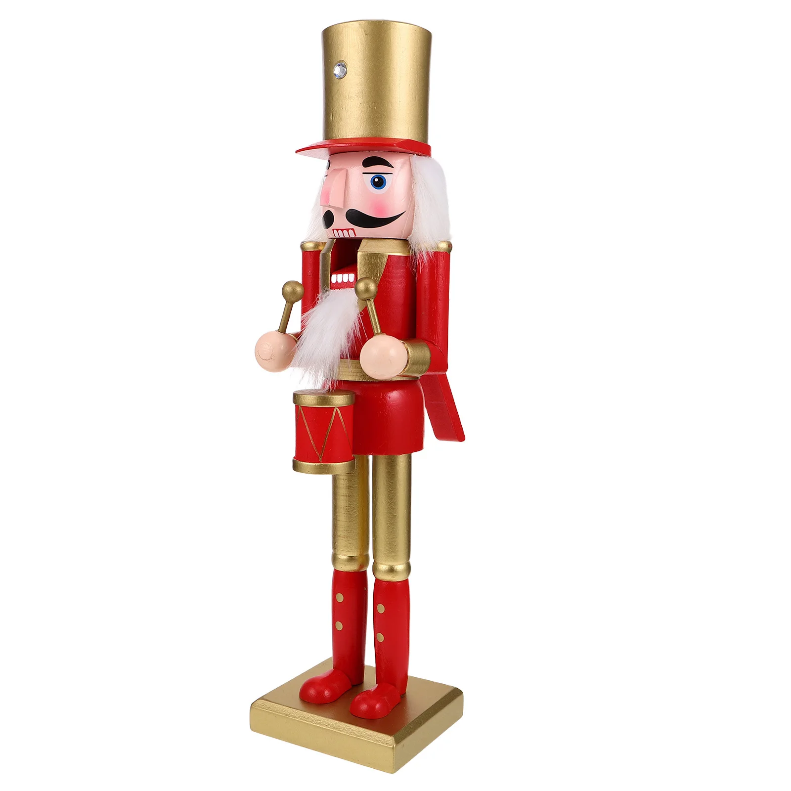 

38Cm Wooden Nutcracker Classic Christmas Soldier Statue For Holiday Mantel Tabletop Decor Xmas Ornament Home