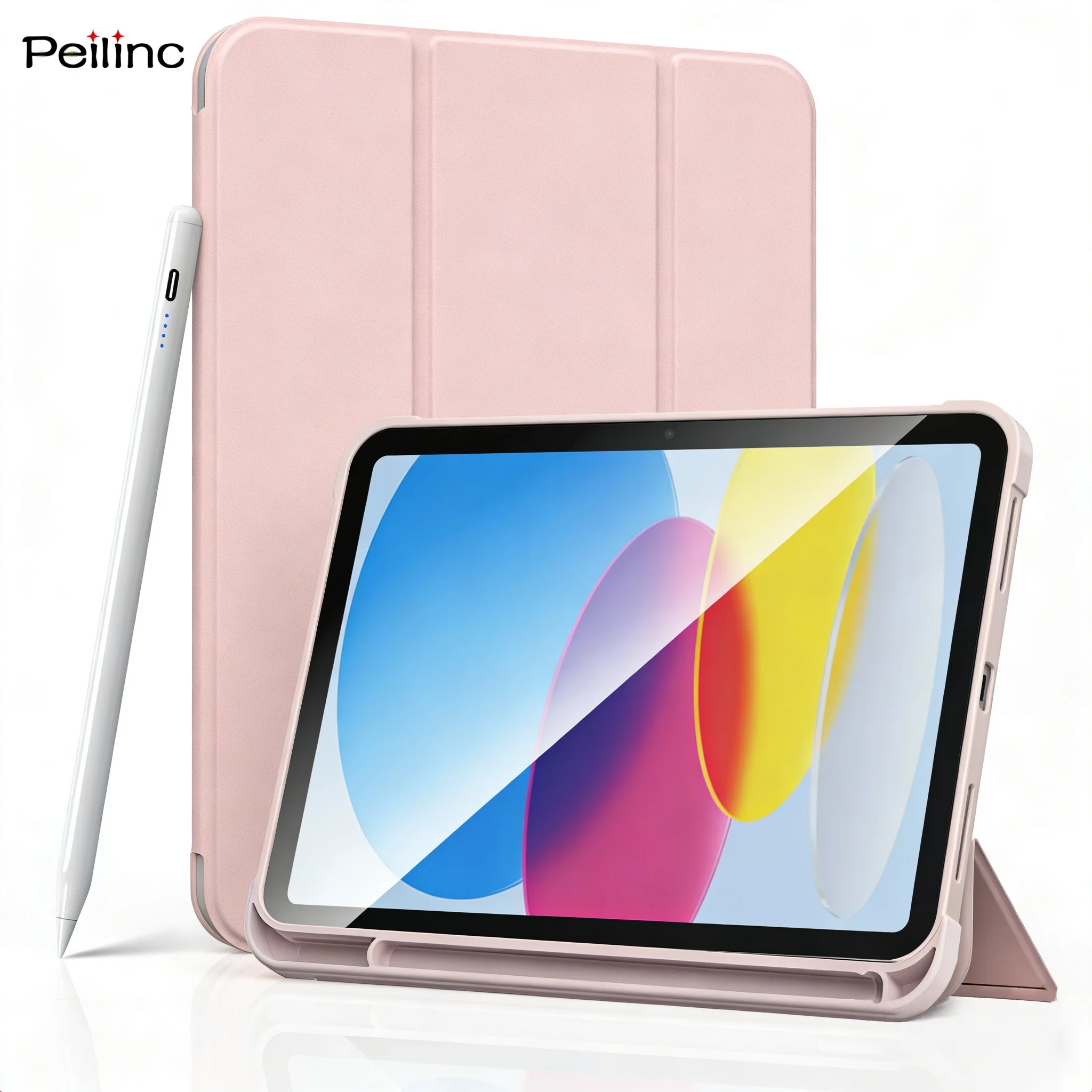 

An iPad A16 transparent silicone case and an iPad 2026 - 2018 version inclined sensitivity stylus.