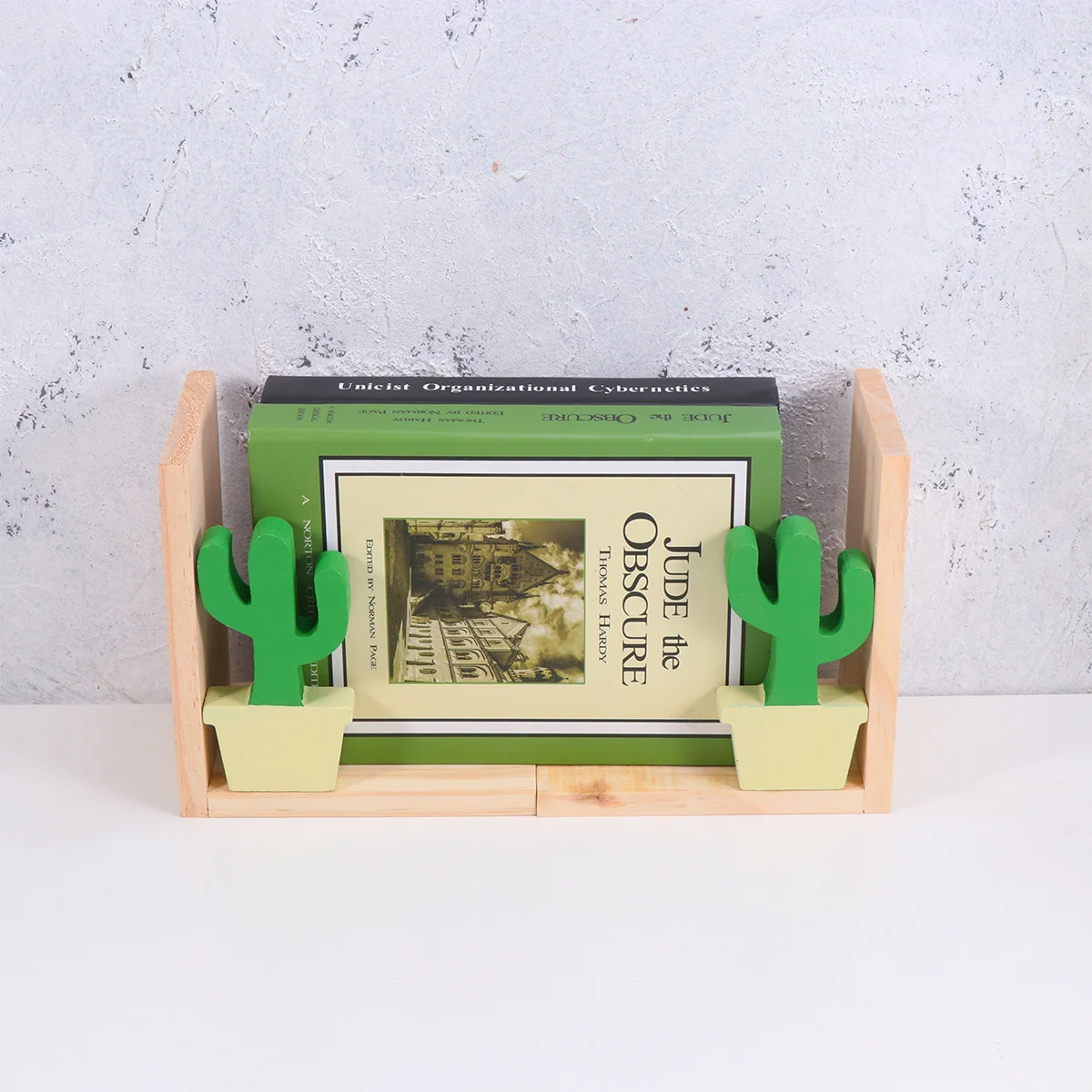 

Cactus Shaped Bookends Natural Pine Wood Creative Book Stoppers For Office Library Book Organizers Stands Storage Rack