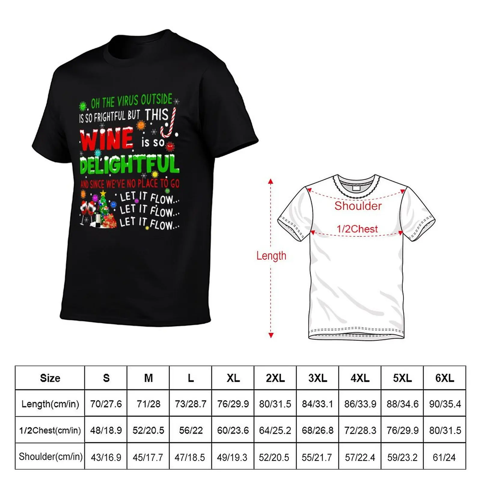 Oh, The Virus Outside Is So Frightful | Funny Wine Lover Quarantine Christmas T-Shirt Work Utility Short Sleeve Shirt