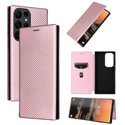 Carbon Fibre Magnetic Cards Solt Wallet Case for Samsung Galaxy S23 S24 Ultra S21 S22 Plus A13 A23 A15 A05S A14 A24 A54 Cover