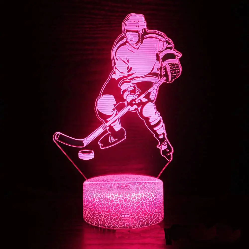 Imagem -03 - Nighdn-acrílico Led Night Light para Crianças Luzes Decorativas Usb para Mesa Candeeiro de Mesa Nightlight para Hockey Sport Lover Presente