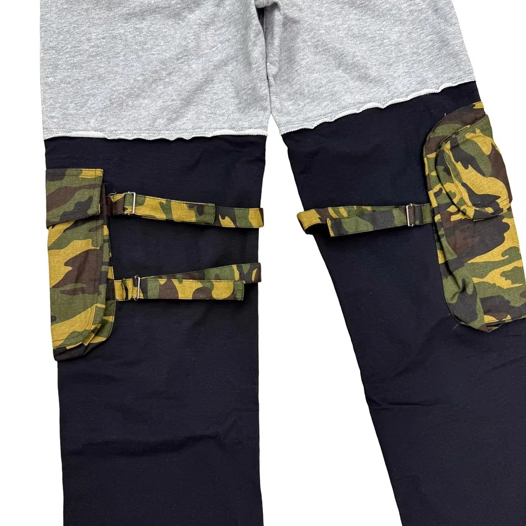 Celana Cargo Taktis Hybrid AW05 Camo New Men Number Nine, Nyaman, Katun, untuk Parkour, Santai, Tanpa Label # E88