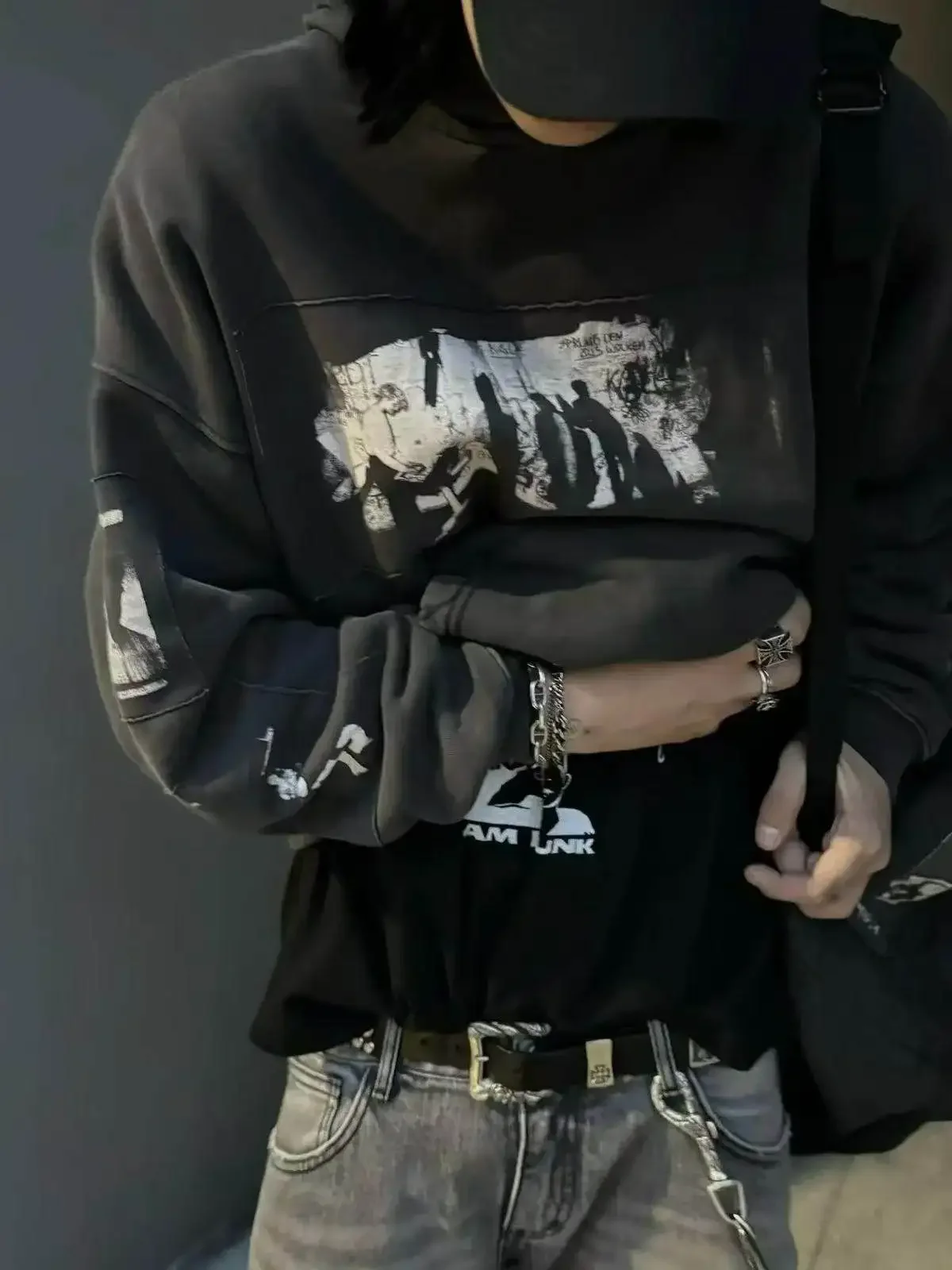 [Limited] ER/D Maxfield Los Angeles Limited Patch Portrait Printed Washed Hooded Sweater