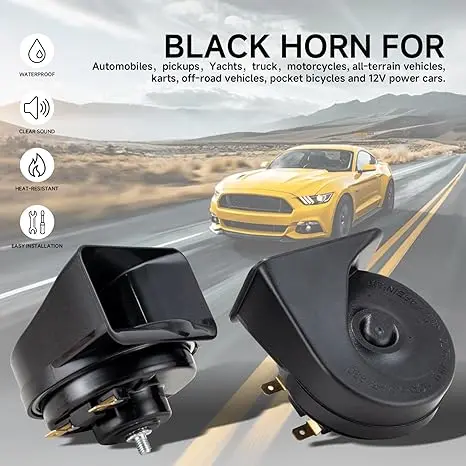 

Car Horn 12V Electric Waterproof Loud Motorcycle Horns Replacement Universal Horn Kit Fit for Any Vehicle Truck SUV Boat (TY75)