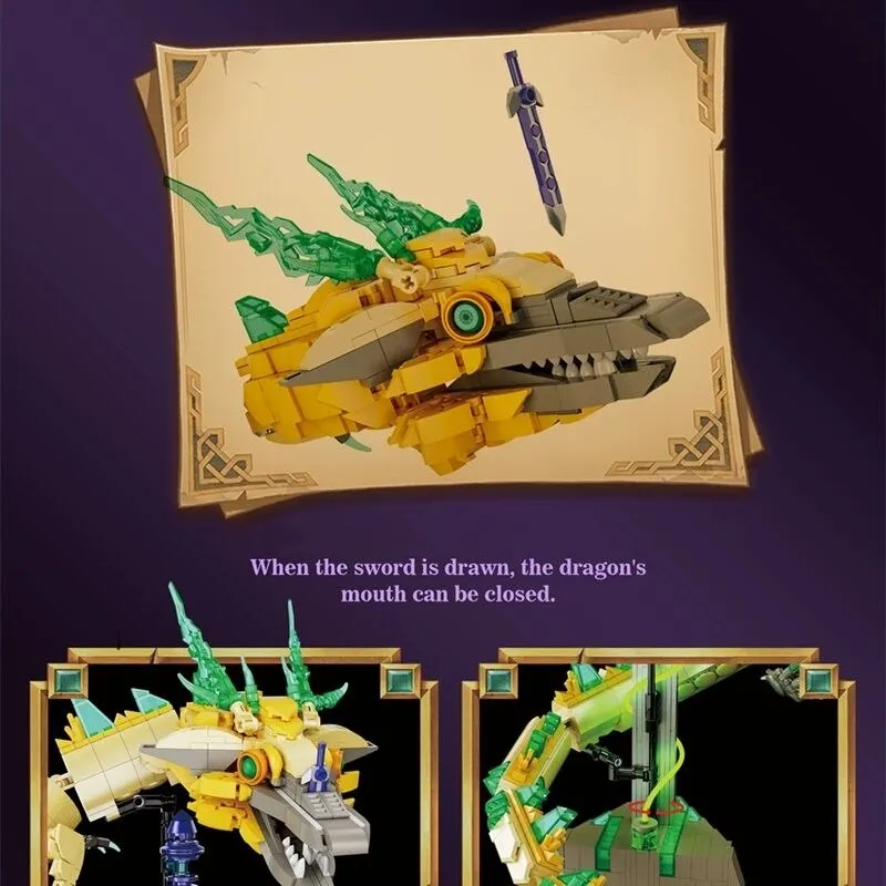 MOC Bricks Zeldaing Wild Breath Master Sword Tears of the White Dragon Desktop Ornaments Building Blocks Assembly Toy Kid Gifts