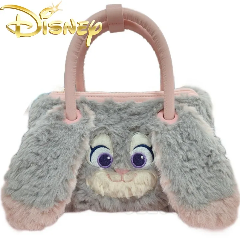Disney New Plush Mini Women's Handbag Luxury Brand Original Fashion Women's Plush Shoulder Bag Cartoon Cute Mini Women's Bag