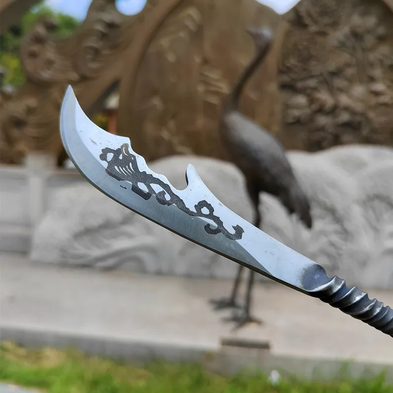 Mini Chinese Weapon EDC Stainless Steel Spear Tea Knife Guan Gong Knife Qinglong Yanyue Knife The Romance of The Three Kingdoms