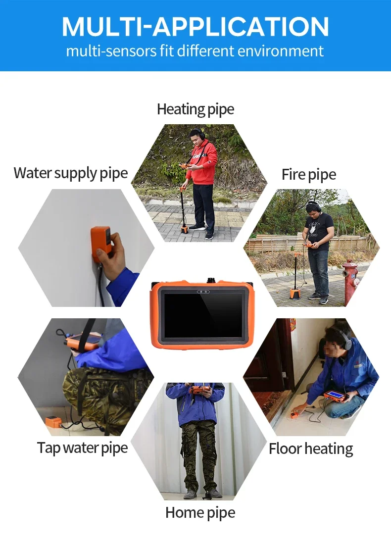 PQWT L7000 Outdoor Underground Water Lines Leakage Indoor Walls Plumbing Pipeline Water Leak Detector