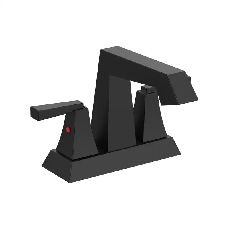 

Matte Black 2-Handle Bathroom Sink Faucet 4" Centerset with Pop-Up Drain & Supply Lines Modern Commercial Lavatory Faucet