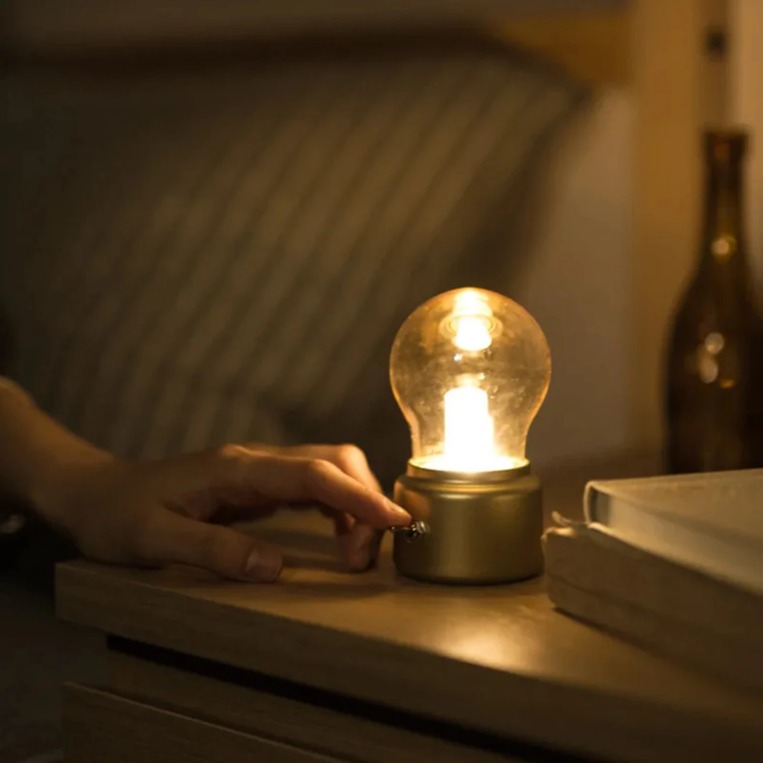 Nieuwe Vintage Retro Lamp Led Nachtlampje Old Fashion Usb Oplaadbare Tafellamp Bedlampje Met Schakelaar Aan/Uit Beste Gi