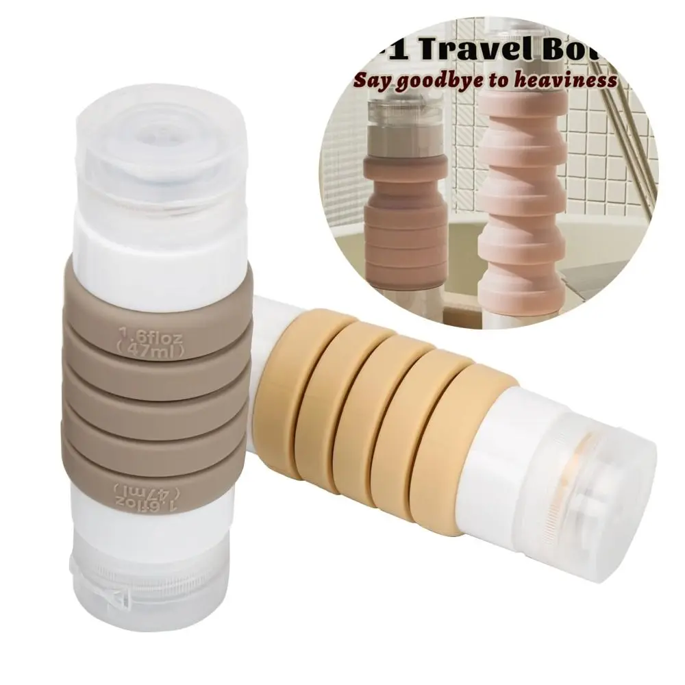 New Upgraded Version Travel Bottles 4 in 2 Travel Size Travel Containers Squeezable Leak Proof Travel Accessories for Toiletries