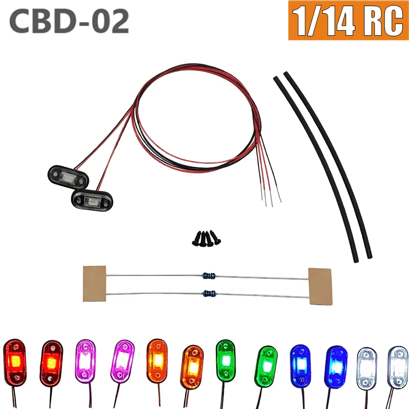 JUWUBA LED 3V Position Lamp Side Lights 1/14 Tamiya RC Truck for SCANIA 770S R620 for VOLVO ACTROS AROCS Model Car DIY Parts