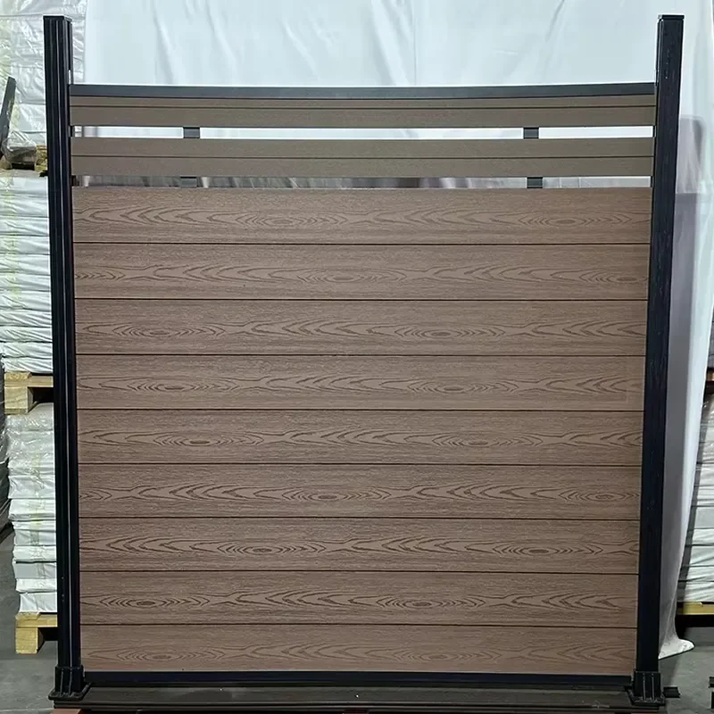 Wpc Fence Easy Installation UV-Stable Outdoor Composite Garden Wood Fence Sets Panel and Fence Posts