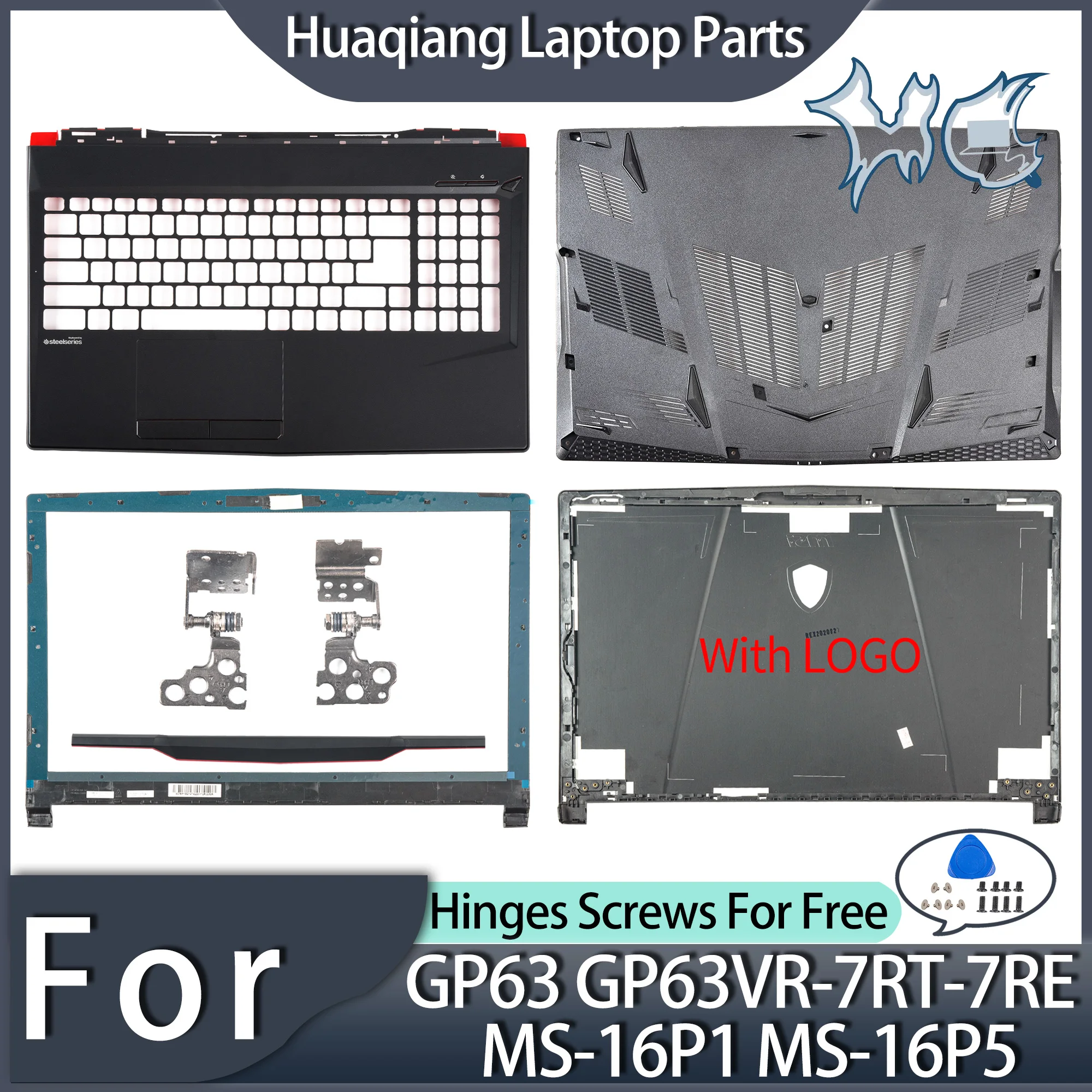 

NEW Cases For GP63 GP63VR-7RT-7RE MS-16P1 MS-16P5 LCD Back Cover Light Slot Bezel Hingecover Hinges Notebook Parts Replace