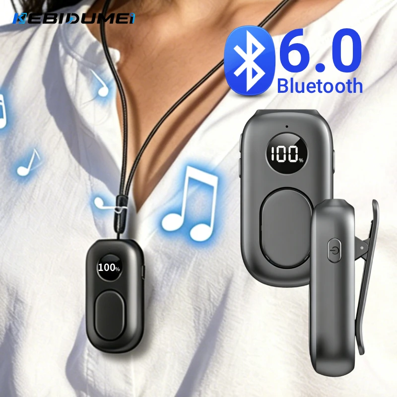 KEBIDUMEI Bluetooth 6.0 Audio-Empfänger, 3,5-mm-Lavalier-Wireless-Adapter mit Mikrofonunterstützung, externer Lautsprecher für Auto-Lautsprecher-Verstärker