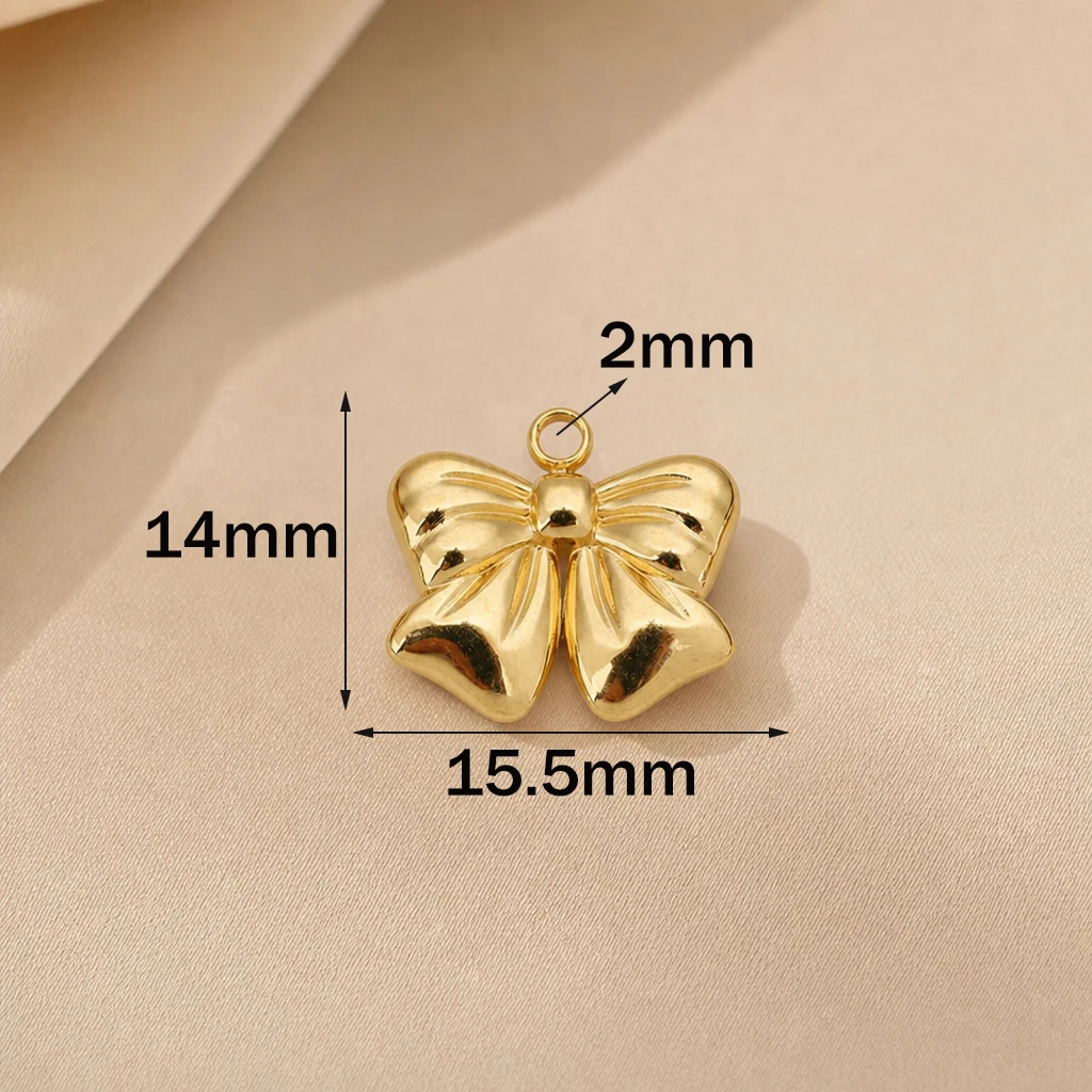 5 Stück Goldene Edelstahl-Schleifenanhänger, Schleifenverbinder-Anhänger für DIY-Ohrringe, Armbänder, Halsketten, Schlüsselanhänger, Schmuckherstellung – Detail 7