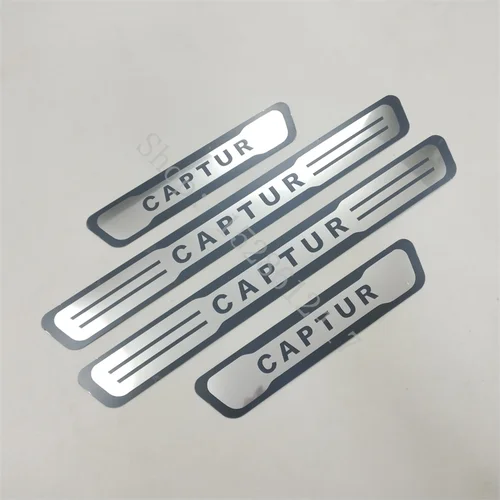 Imagen 2 del producto Para Renault CAPTUR 2016 2017 2018 ~ 2025 pegatina de acero inoxidable umbral de puerta protectores de placa de desgaste umbral embellecedor de Pedal accesorios de coche