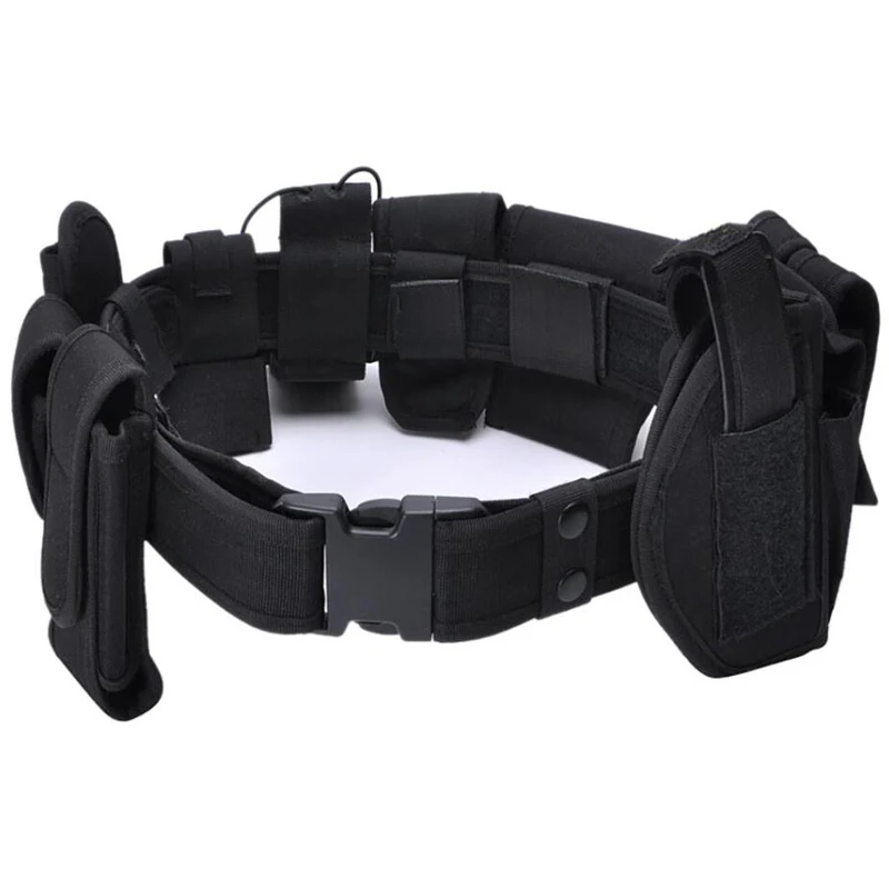 

Outdoor Tactical Adjustable Waist Support Police Duty Utility Belts With Pouch 10 pcs Military Training Guard Duty Belt