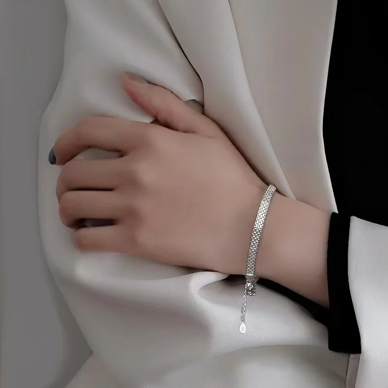 S925 silver tank chain - Italian craftsmanship - women's high-end fashionable accessory