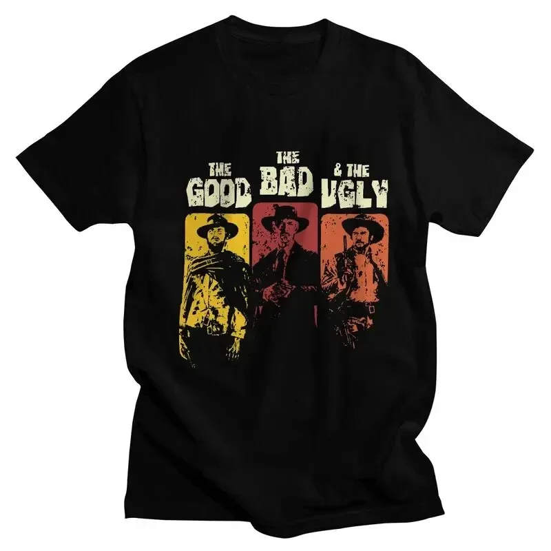 Image of The Good The Bad and The Ugly Herren-T-Shirt, Clint Eastwood T-Shirts, kurzärmeliges Il Buono Brutto Cattivo T-Shirt mit Grafik