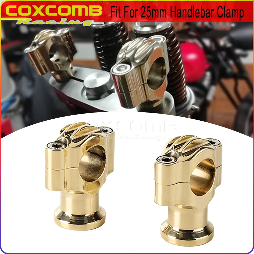 

High Quality Motorcycle For Harley Custom Springer Bobber Chopper Aftermarket Brass Hand Bars Risers 1 Inch 25mm Handlebar Clamp