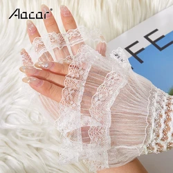 Manicure Photography Background Fashion Lace hand sleeve gloves white Wrist Cuffs decorations to take nail photos