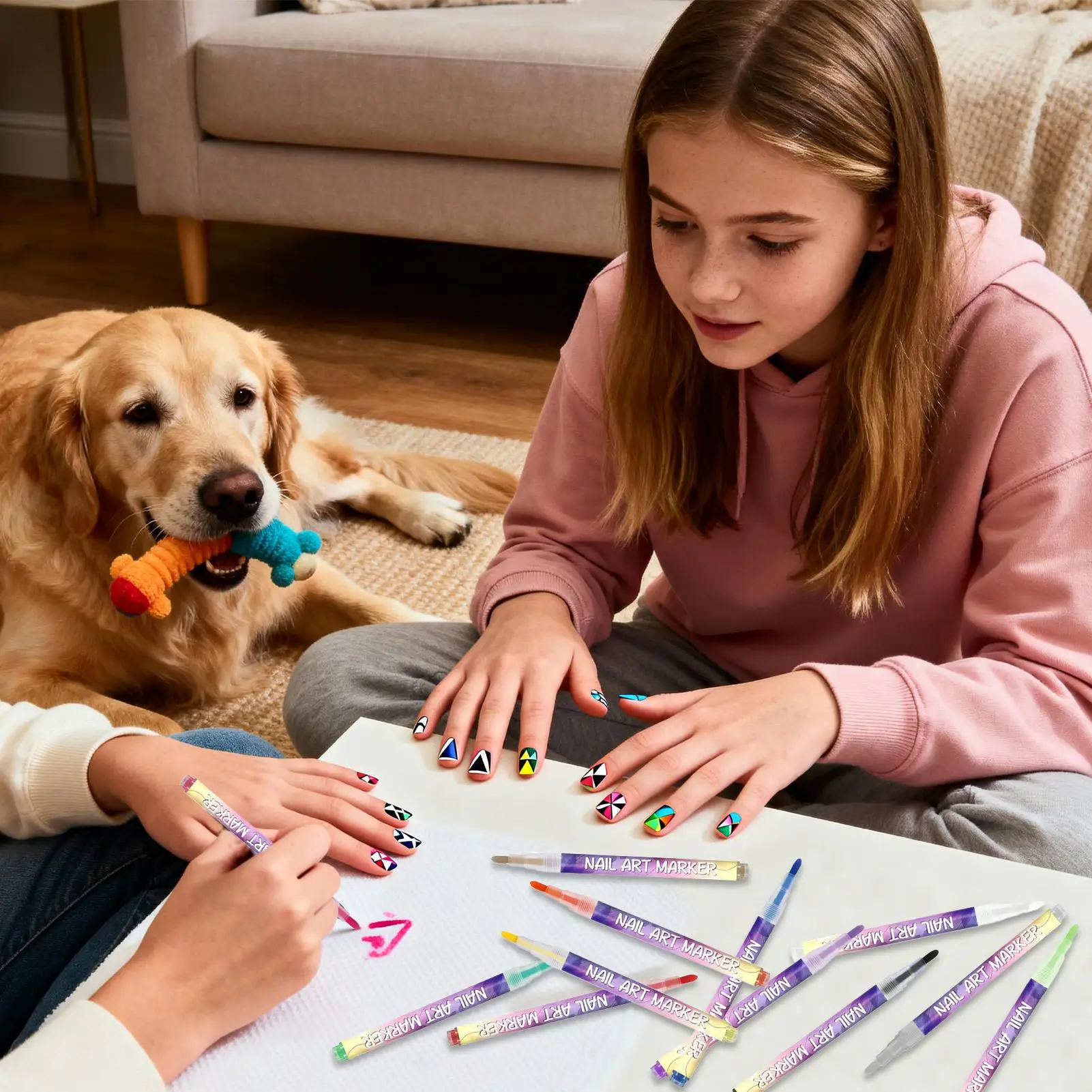 12 Colors 3D Nail Polish Pen Fingernail Drawing Markers Art Graffiti for Women Home Salon Party Formal Wedding Travel