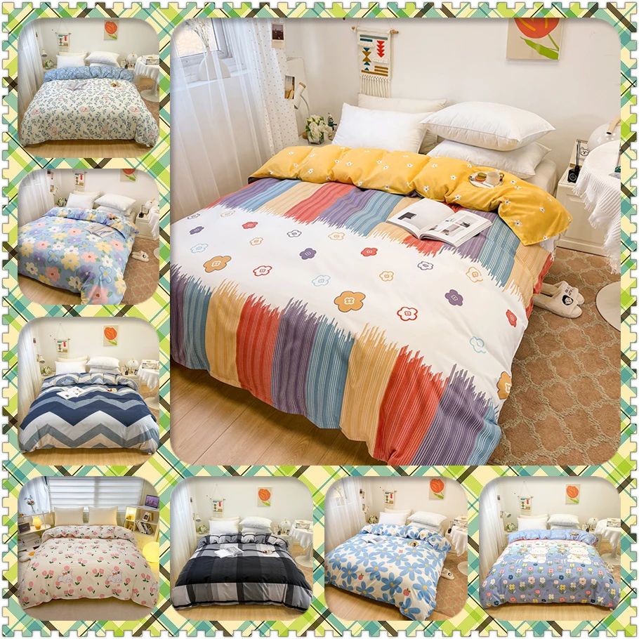 New Rainbow Stripe Duvet Cover with Zipper Comforter Case Printed Quilt Cover 150x200cm 180x220cm 200x230cm 220x240cm Size 1pc