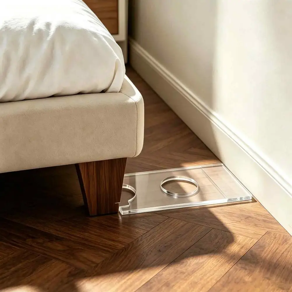 Bed Anti Slip Pad Acrylic Furniture Wall Spacers Set Adjustable Couch Bed Stopper Protectors Curtain Outlet Space Keepers Wall