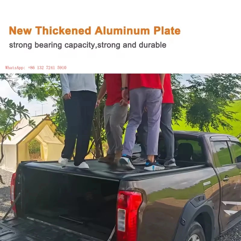 Remote-controlled waterproof motorized roll-up cover with locking function for NP300 PAO pickup truck cargo boxes - made of alum