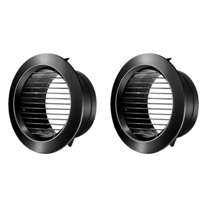 

2PCS ABS Exhaust Vents Round Ventilation Vent Straight Lobe 75mm Black Exhaust Vents Major Appliances Home Improvement
