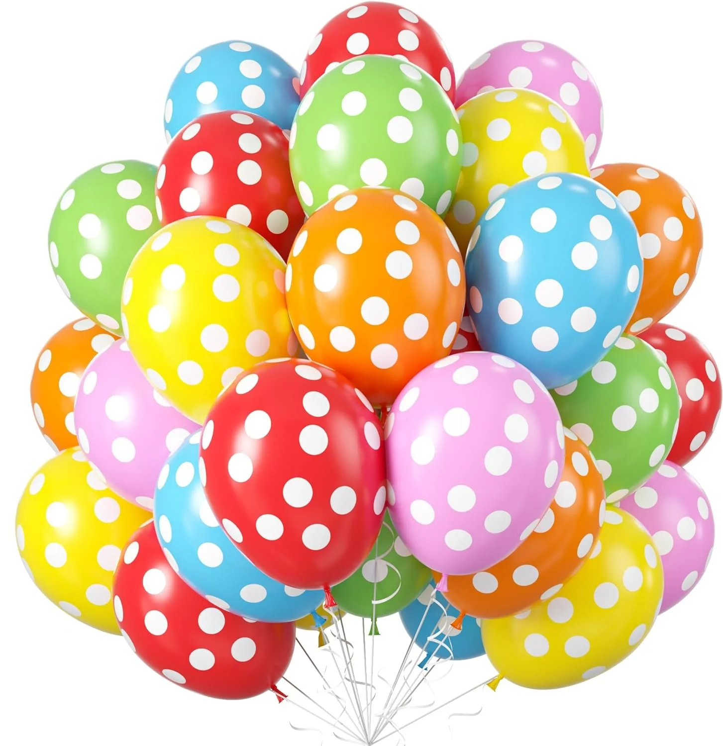 

Polka Dot Balloons Multicolor 12 Inch Latex Helium Round Party Balloons Kit for Birthday Party Decorations