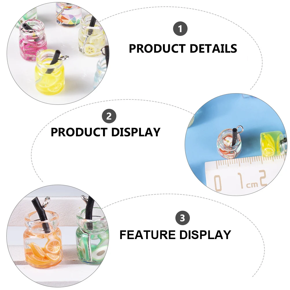 

Beverage Bottle Charms Plastic Mini Pendant for Jewelry Making DIY Accessories Bright Colors Realistic Appearance