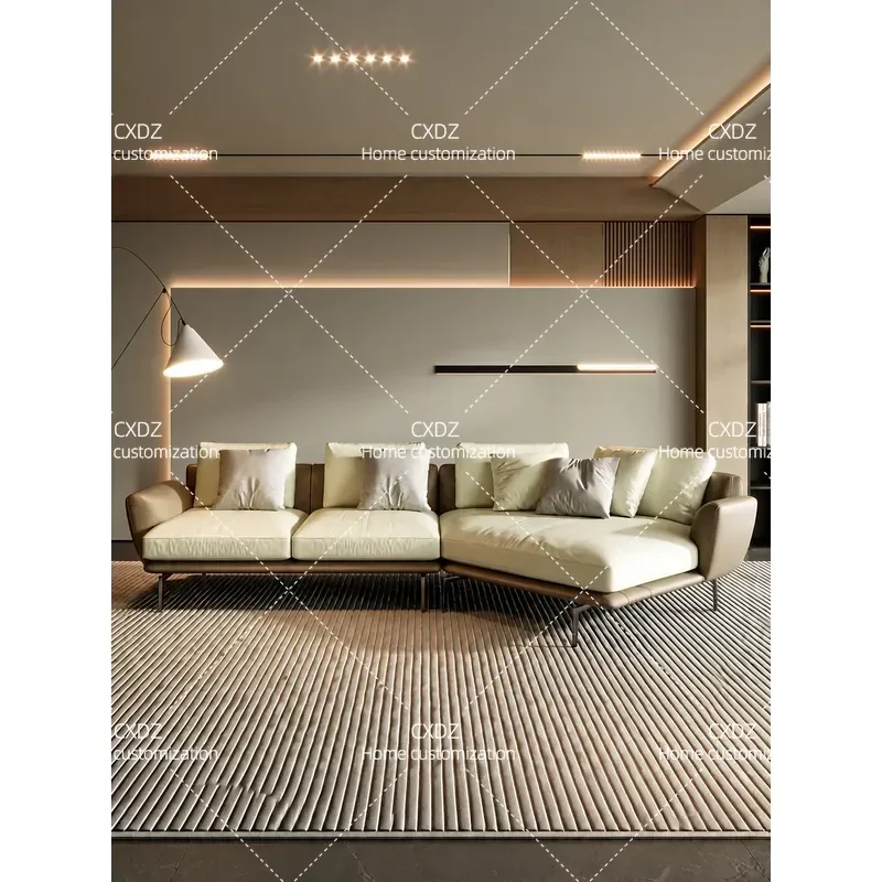 Modern Minimalist Corner Sofa for Small Living Room Light Luxury Tech Leather Fabric Sectional Couch Compact Apartment