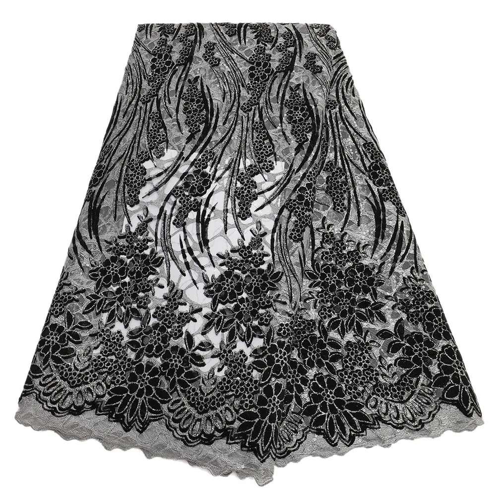 أحدث يتدفقون صافي نسيج الدانتيل النساء 5 ياردة تول الدانتيل المواد الخياطة فساتين الزفاف النساء أقمشة الدانتيل المخملية عالية الجودة