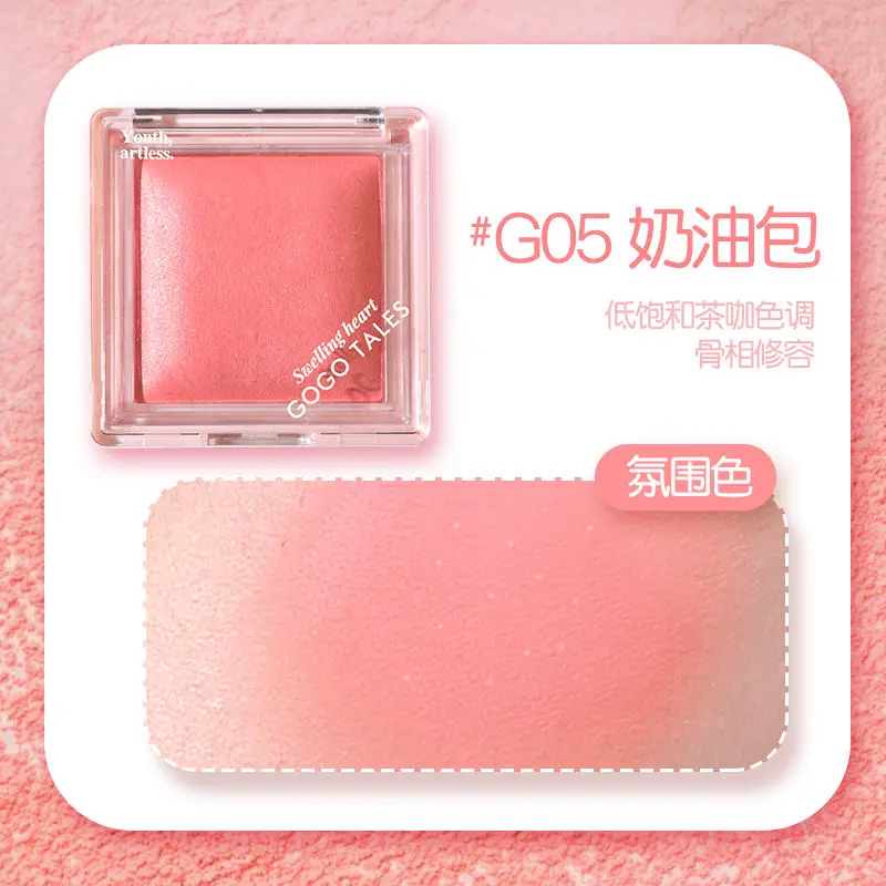 GOGO TALES Blush Palette Lunga Durata Facile Colore Opaco Pesca Blush Viso Schiarente Naturale Gonfiore Blush Trucco Rubor Maquillaje