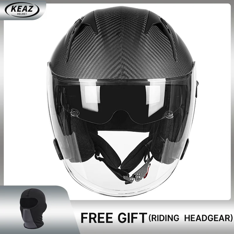 

Premium Top-Tier High-Strength Carbon Fiber Open Face Helmet DOT ECE Certified with Ultimate Impact Protection and Comfort Liner