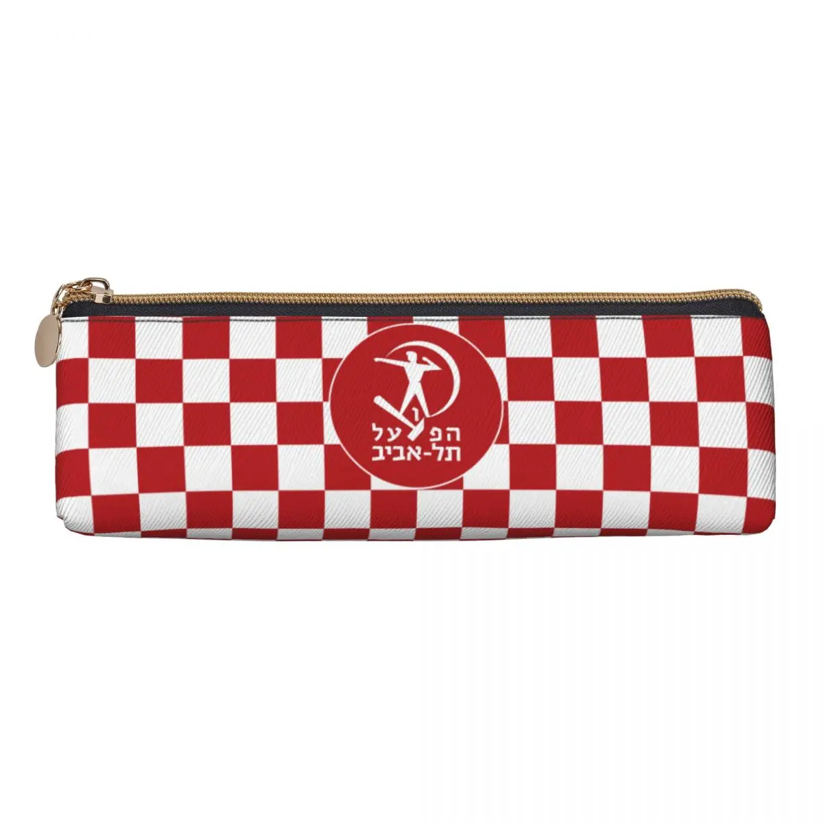 Israël Hapoel Tel Aviv Bc Lederen Etui College Tiener Rits Etui Retro Grote Driehoek Etui