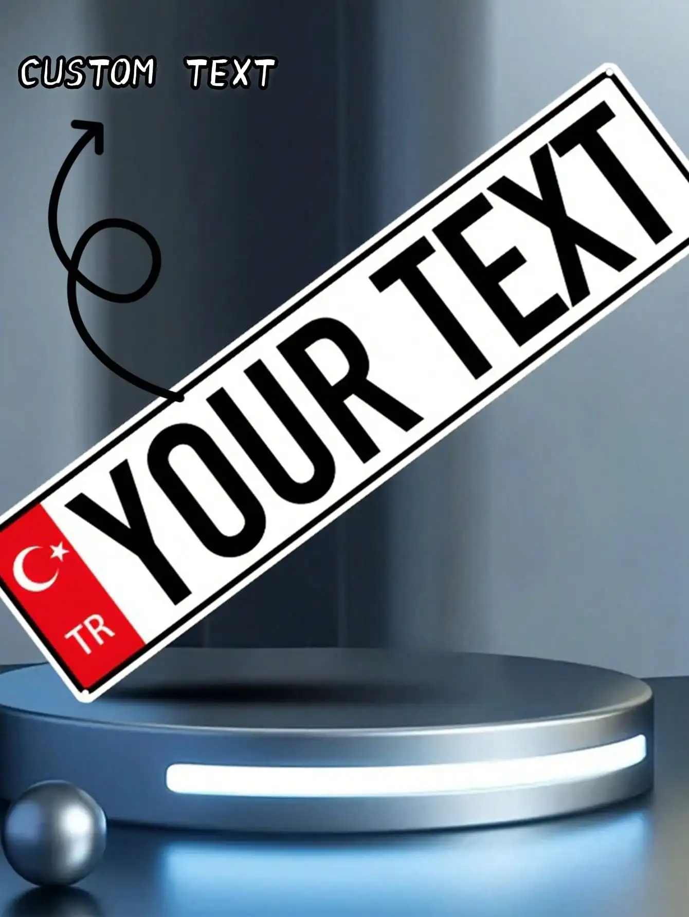 

Retro Turkish Metal Sign Customizable Flag Design Aluminum Wall Decor for Home Cafe Bar Rustic Finish 40x10 cm