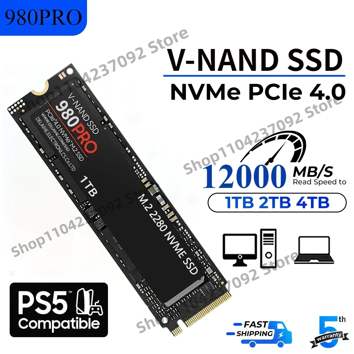 

Original New 980Pro 8TB SSD NVMe M.2 2280 1TB 2TB 4TB Hard Disk Internal Solid State Drive PCIe 4.0 for PS5 Laptop Desktop PC