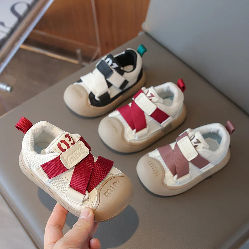 

Детские кроссовки, детская удобная легкая обувь, повседневная теннисная обувь с надписью, дышащая нескользящая уличная прогулочная обувь с сеткой