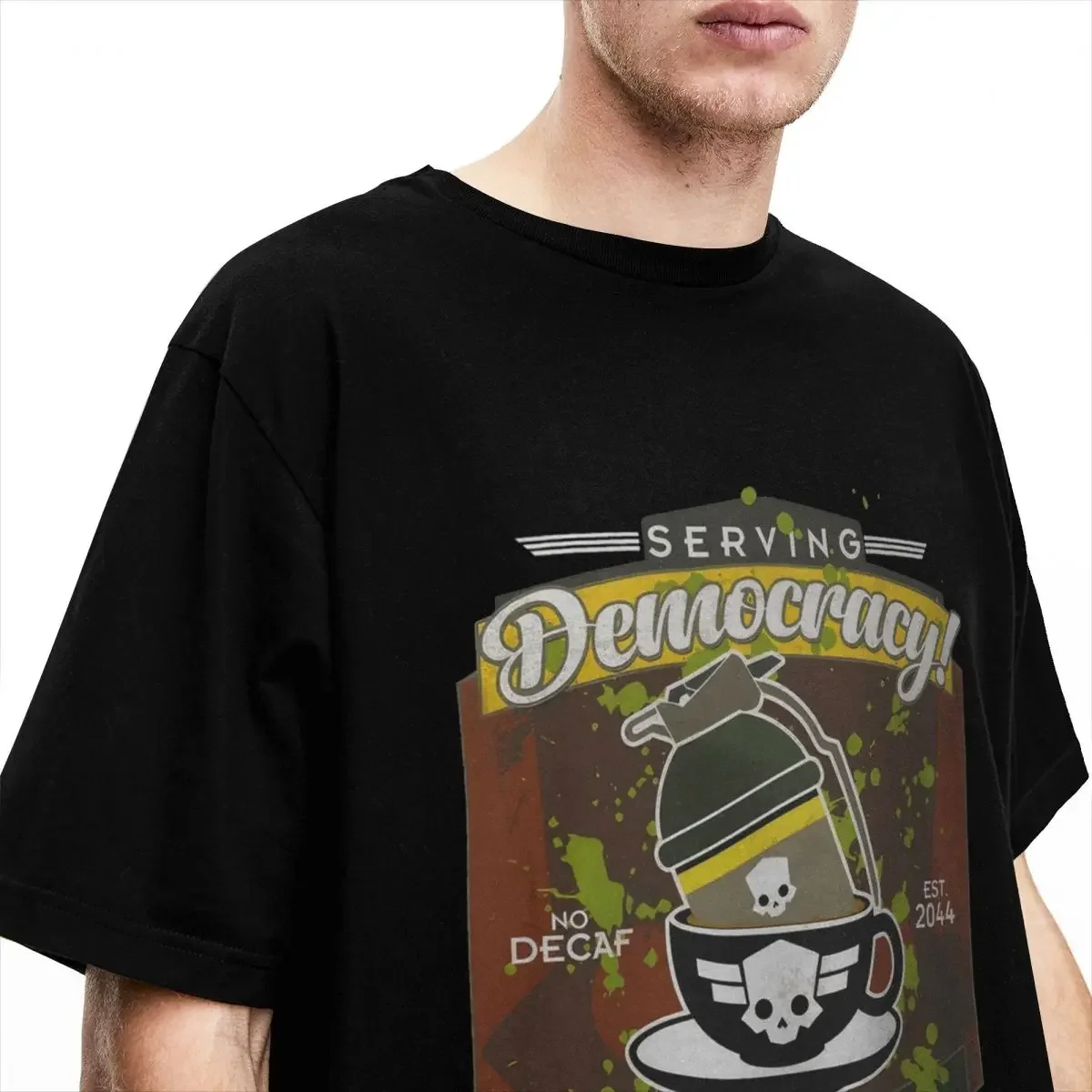 Men Women Liber Tea Helldivers 2 Game Shirt Accessories Cup Of Liber-Tea Cotton T-shirt Clothes Novelty Tees All Seasons image 3