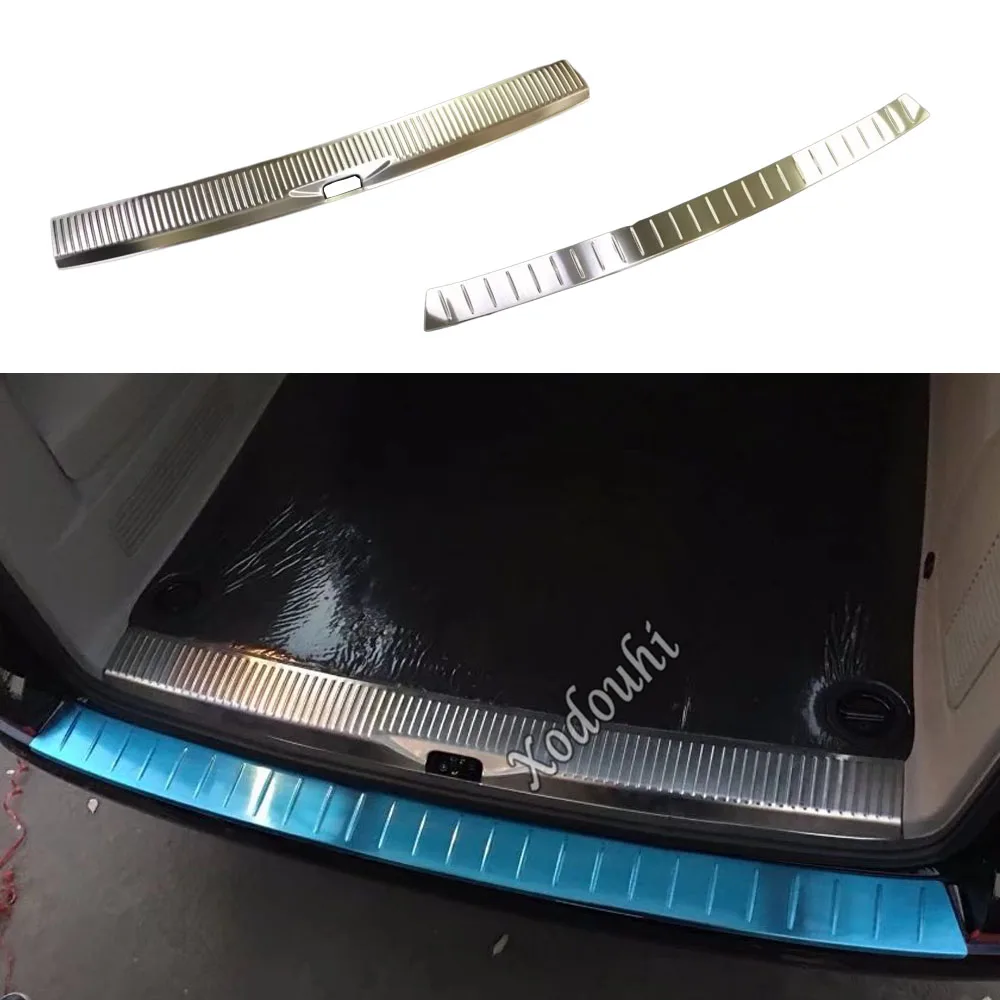 Car Stainless Steel Inner Outside Rear Bumper Trunk Trim Plate Pedal For VW Transporter (T6) Caravelle 2016 2017 2018 2019 2020