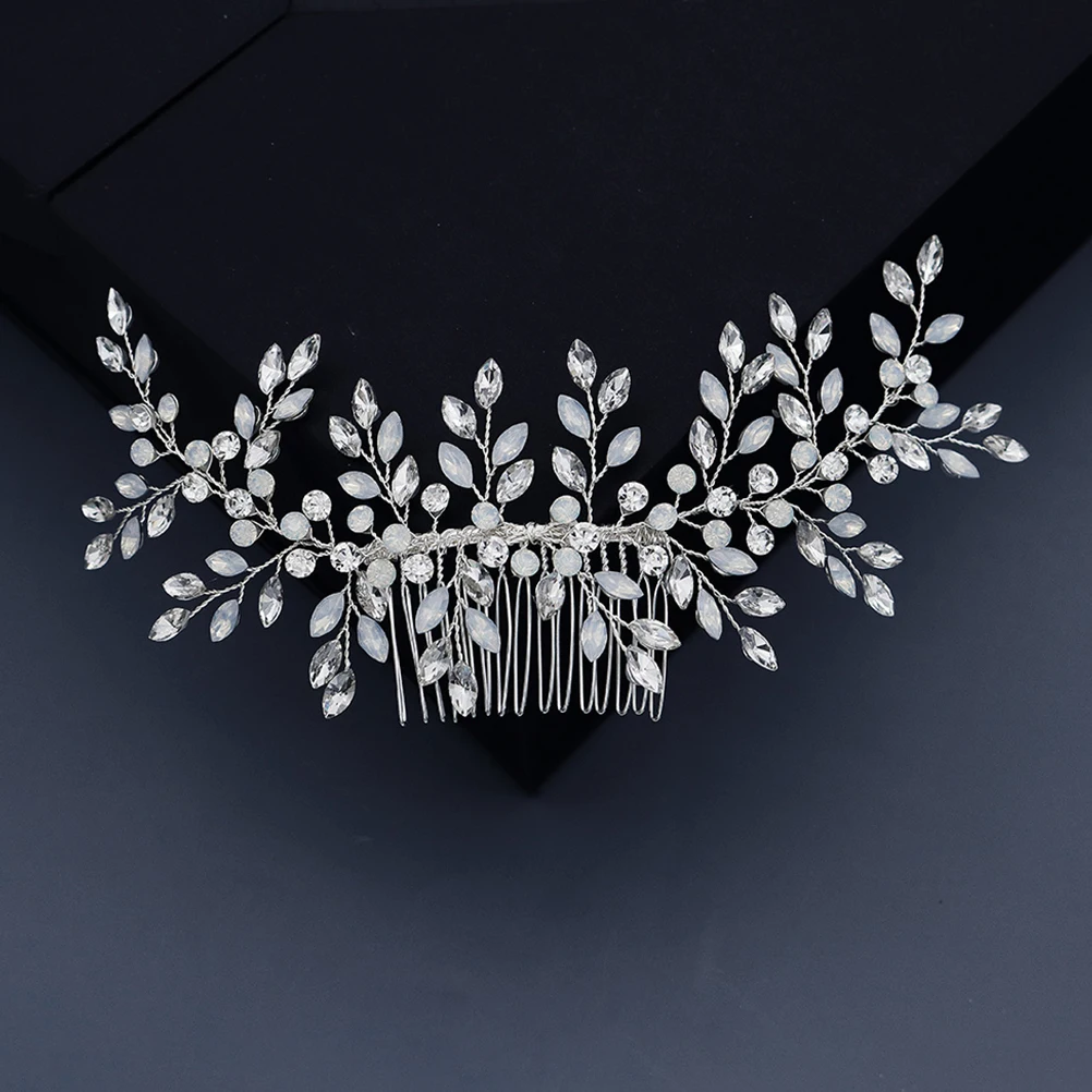 

Crystal Bridal Comb Rhinestone Tuck Wedding Accessory Beautiful Leaf Copper Bridal Hair Comb For Bride Party Prom