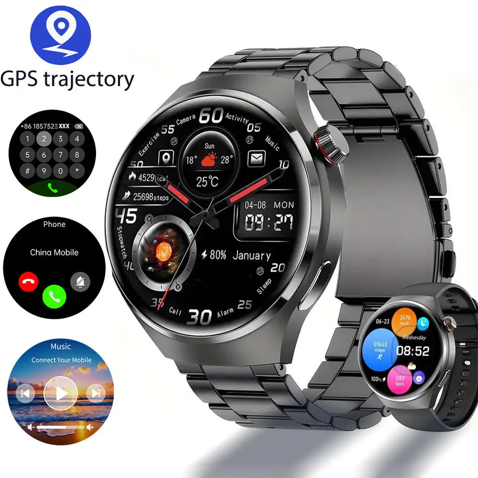 2025 New Smart Watch Men For Men Watch 4 Pro 360*360 HD Screen Heartrate Bluetooth Call Health Monitoring Sports Smartwatch Man